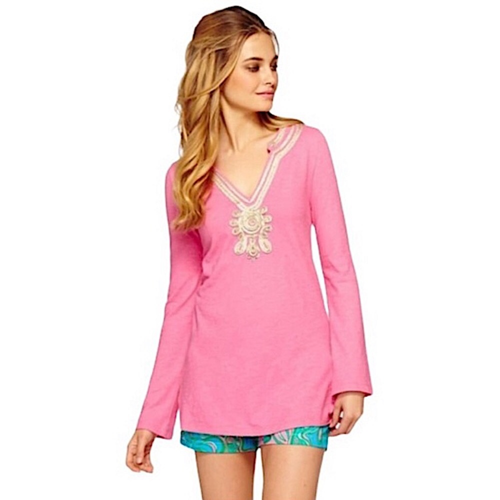 Lilly Pulitzer Emerson Cotton Pink Tunic